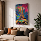 Eiffel Tower French Wall Art Paris Landmark Abstract Travel Gift Living Room Home Decor