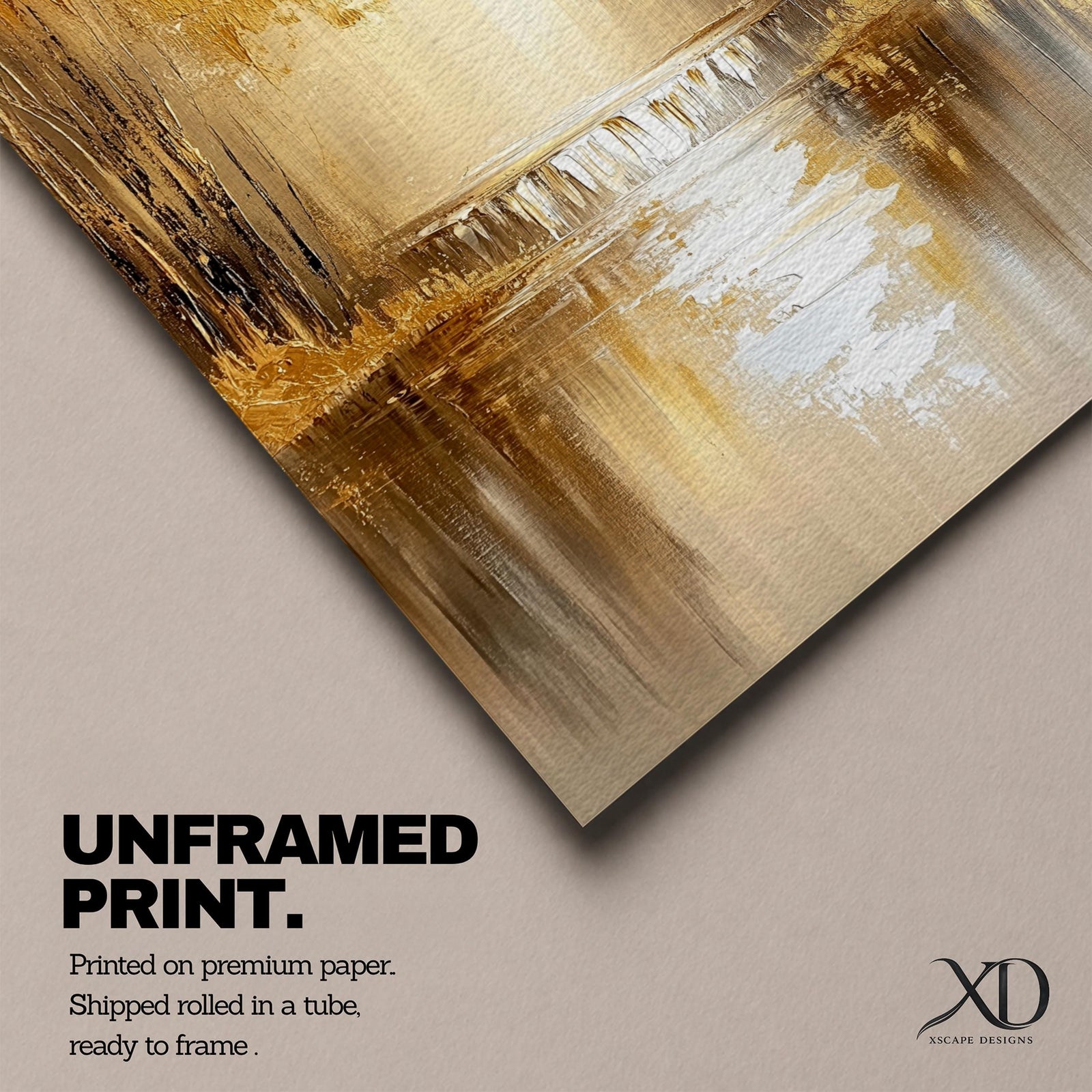 A vintage style framed canvas painting depicting a forest waterfall with cascading water flowing into a reflective pool surrounded by tall trees. The artwork captures a serene woodland scene with textured brushstrokes emphasizing the natural landscape and water elements in warm golden tones.