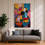 Guitar Musical Instrument Wall Art Acoustic Print Abstract Music Gift Living Room Home Decor