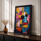 Guitar Musical Instrument Wall Art Acoustic Print Abstract Music Gift Living Room Home Decor