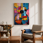 Guitar Musical Instrument Wall Art Acoustic Print Abstract Music Gift Living Room Home Decor