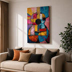 Guitar Musical Instrument Wall Art Acoustic Print Abstract Music Gift Living Room Home Decor