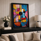 Guitar Musical Instrument Wall Art Acoustic Print Abstract Music Gift Living Room Home Decor