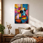 Guitar Musical Instrument Wall Art Acoustic Print Abstract Music Gift Living Room Home Decor