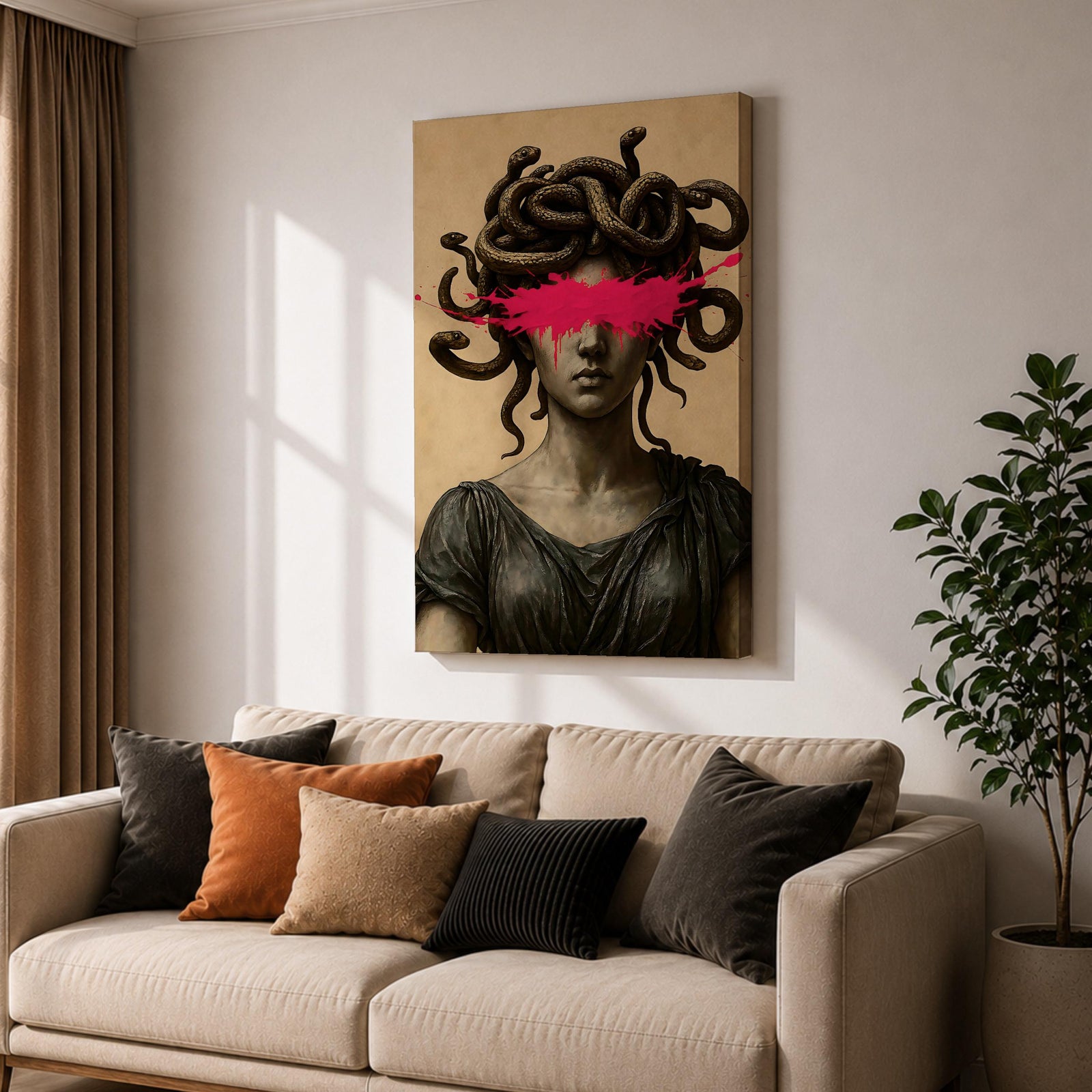 Medusa Ancient Greek Wall Art Gorgon Mythology Symbol Iconic Gift Living Room Home Decor