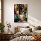 Italian Doorway Mediterranean Wall Art Villa Archway Floral Landscape Gift Living Room Home Decor