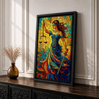 Lady Justice Wall Art Legal Symbol Themis Mythology Stained Glass Gift Office Home Decor