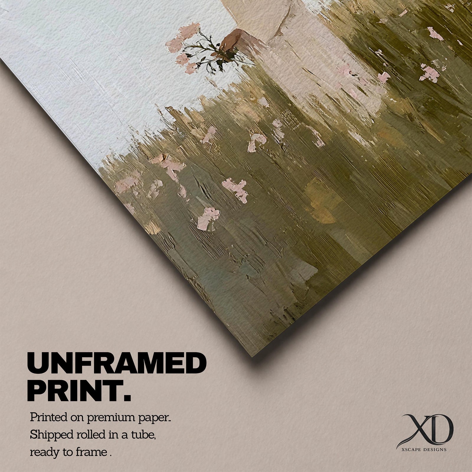 A textured impasto style painting of Jesus standing in a floral meadow holding pink flowers, with a glowing halo behind his head. The artwork captures a serene and contemplative moment, blending soft natural elements with religious Christian symbolism in a modern impasto technique.