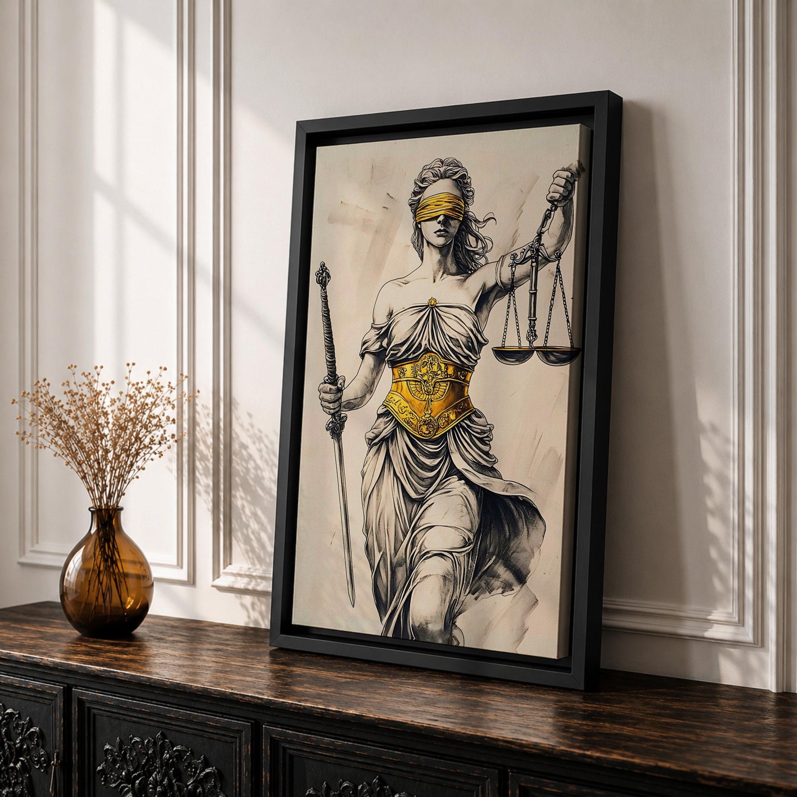 Lady Justice Legal Symbol Wall Art Themis Mythology Justice Gift Law Office Home Decor