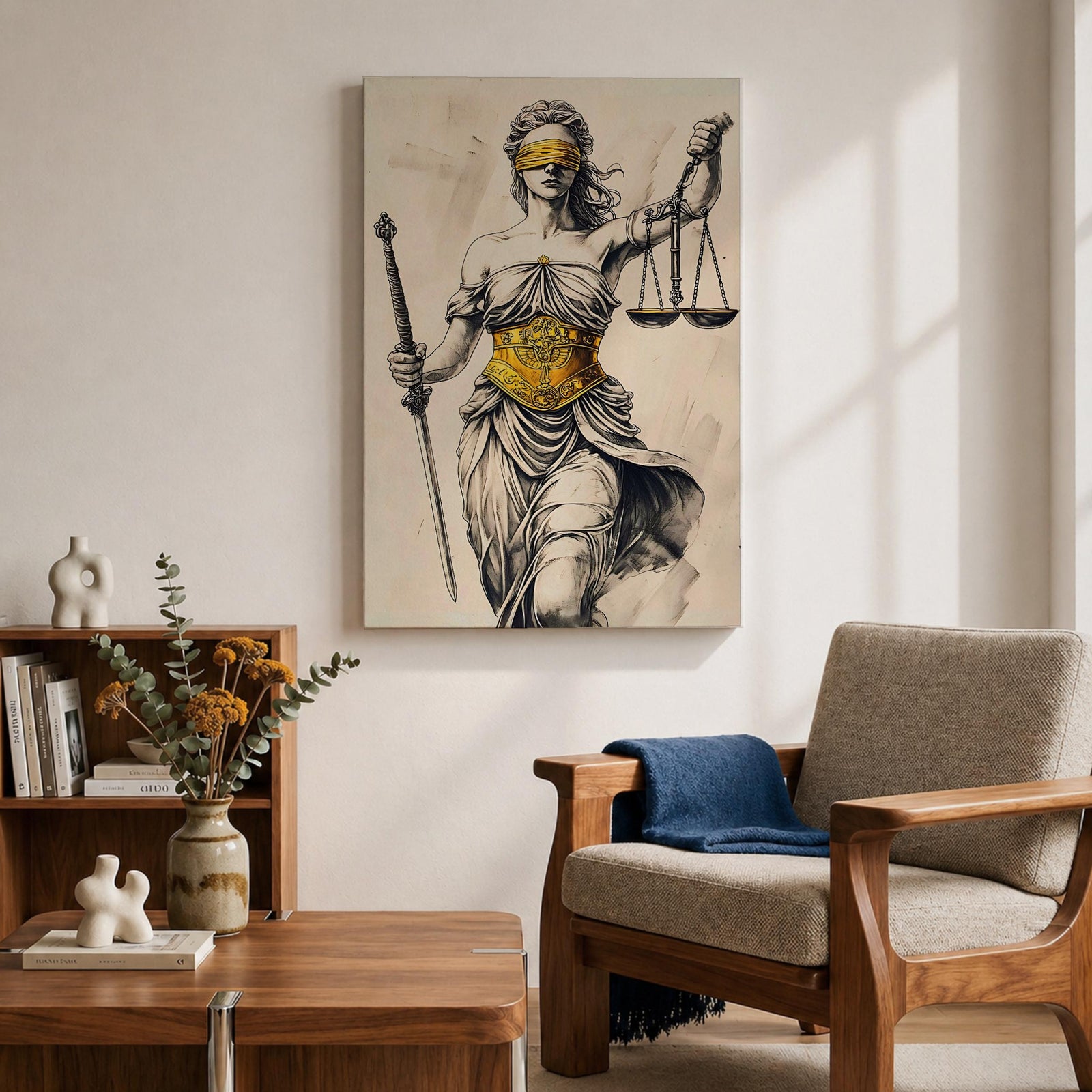 Lady Justice Legal Symbol Wall Art Themis Mythology Justice Gift Law Office Home Decor