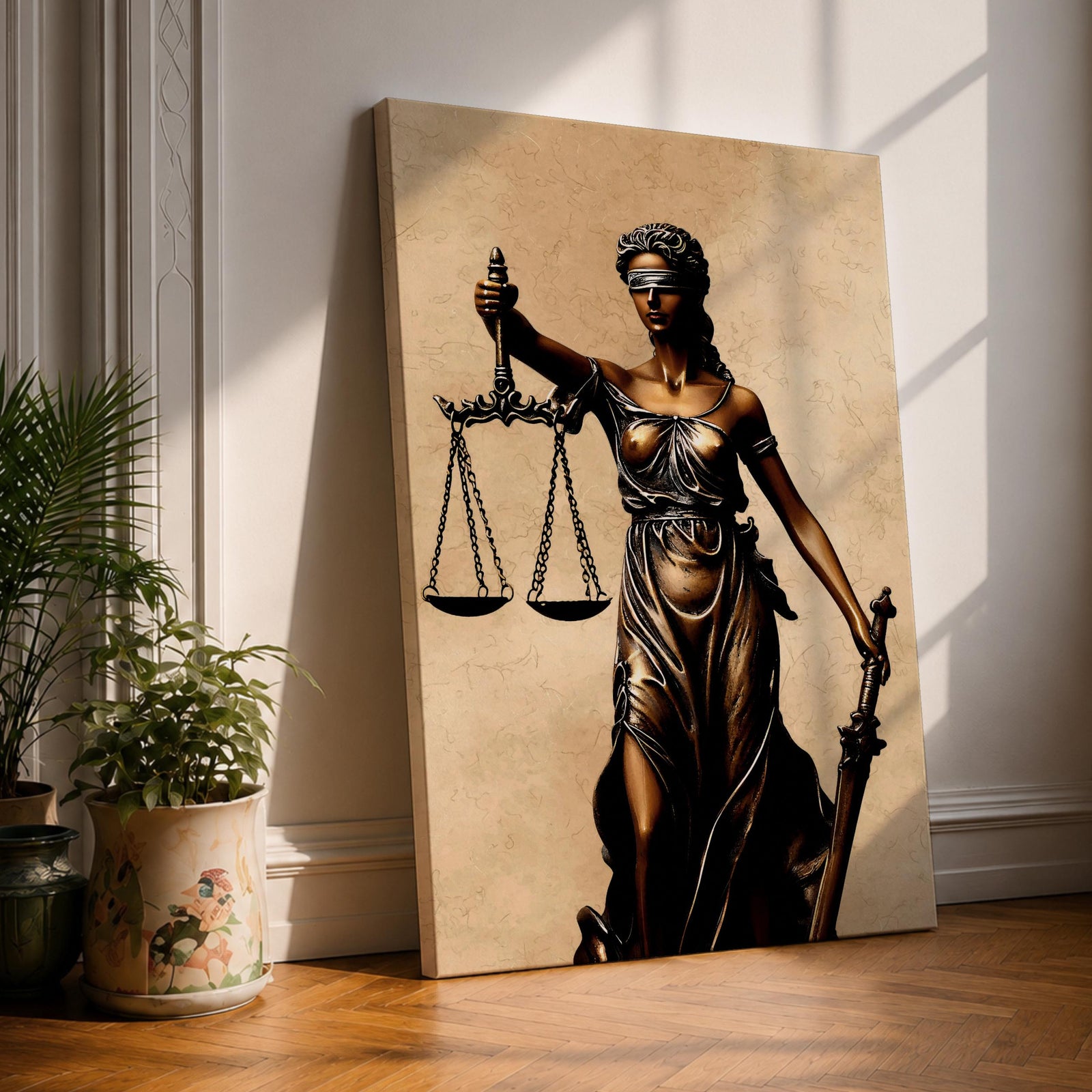 Lady Justice Legal Symbol Wall Art Themis Mythology Icon Gift Office Study Home Decor