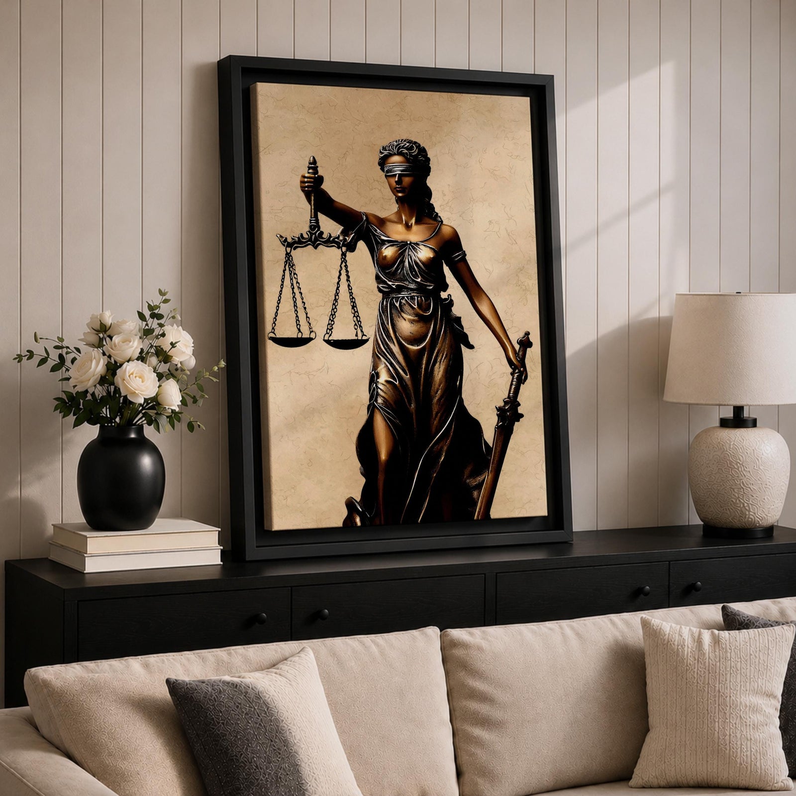 Lady Justice Legal Symbol Wall Art Themis Mythology Icon Gift Office Study Home Decor