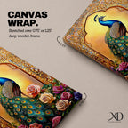 Peacock Bird Wall Art Indian Royal Mughal Floral Nature Gift Living Room Home Decor