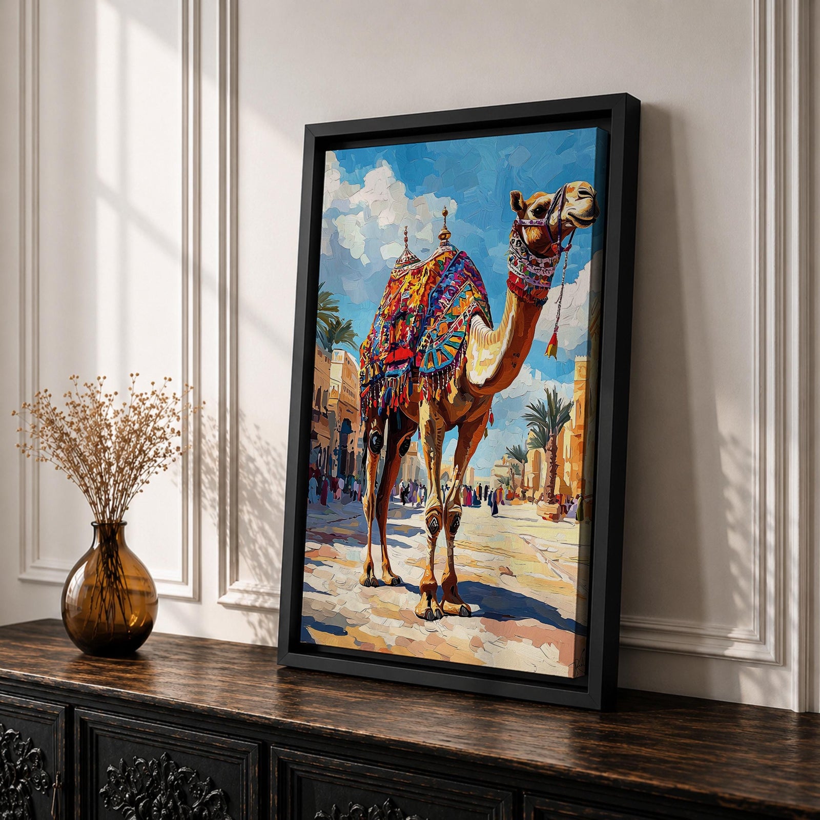 Camel Moroccan Wall Art Arabian Cultural Travel Street Market Gift Living Room Home Decor