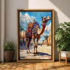 Camel Moroccan Wall Art Arabian Cultural Travel Street Market Gift Living Room Home Decor