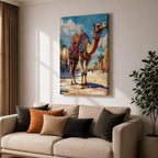 Camel Moroccan Wall Art Arabian Cultural Travel Street Market Gift Living Room Home Decor