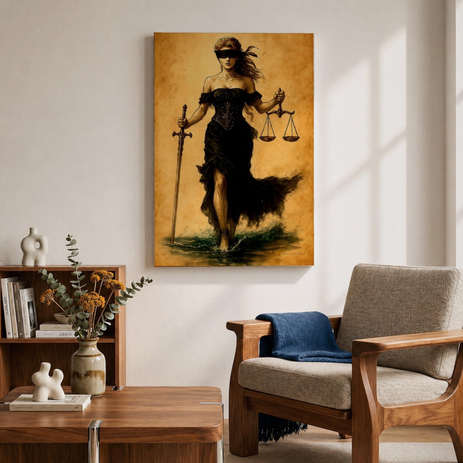 Lady Justice Legal Wall Art Themis Goddess Mythology Symbol Gift Office Study Home Decor