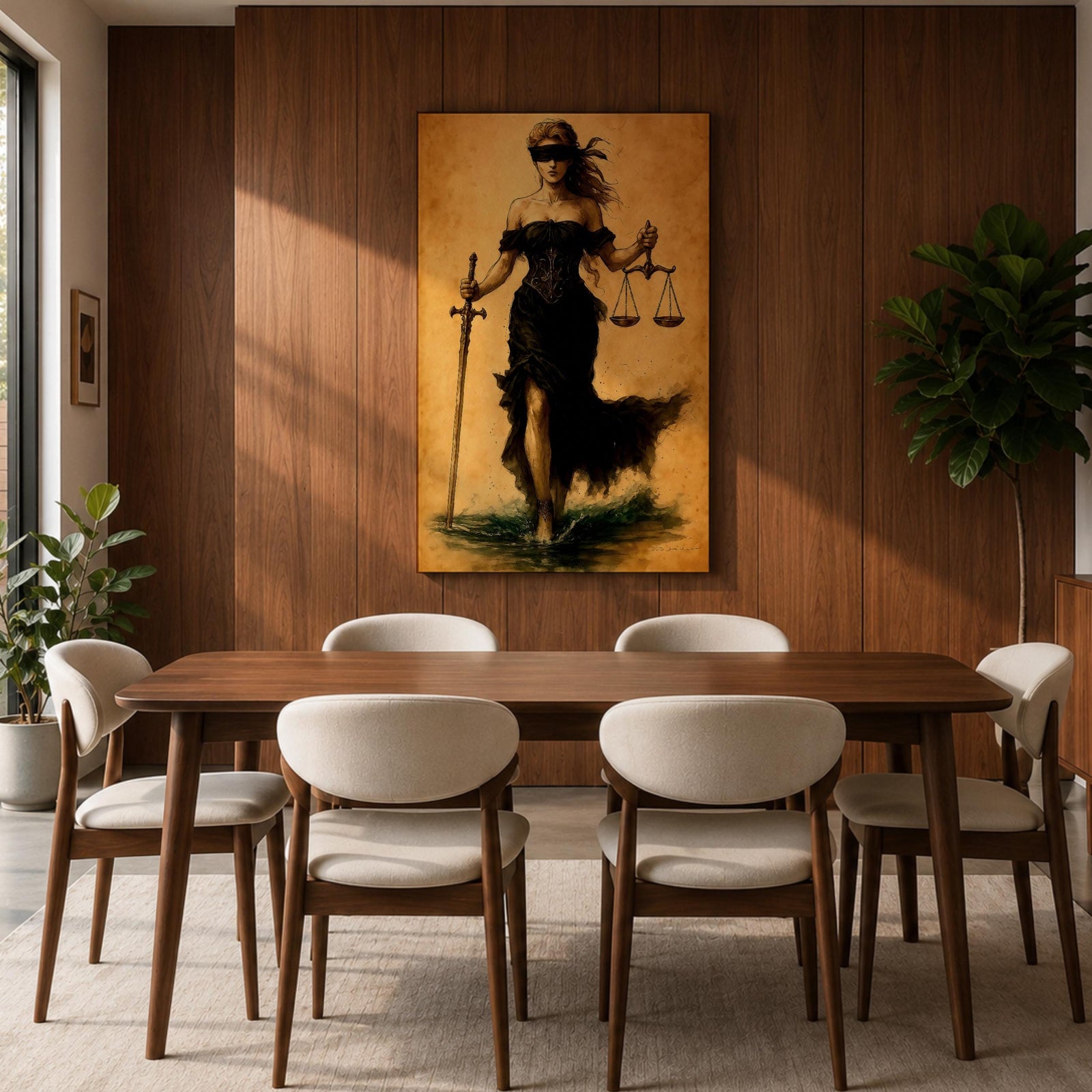 Lady Justice Legal Wall Art Themis Goddess Mythology Symbol Gift Office Study Home Decor