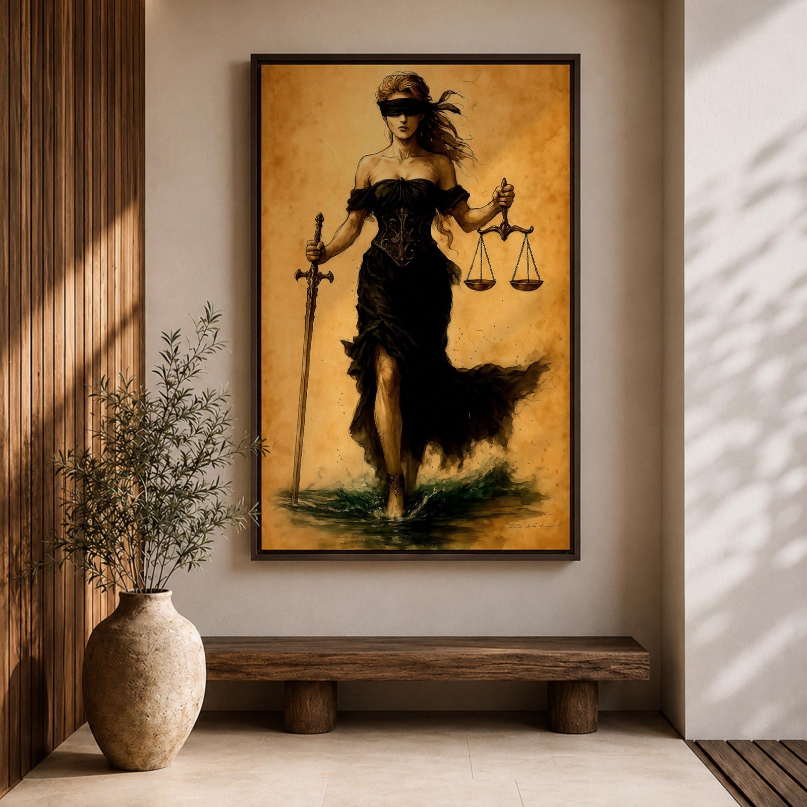 Lady Justice Legal Wall Art Themis Goddess Mythology Symbol Gift Office Study Home Decor