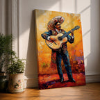 Mariachi Guitarist Mexican Cultural Wall Art Charro Folk Music Gift Living Room Home Decor