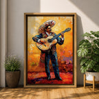 Mariachi Guitarist Mexican Cultural Wall Art Charro Folk Music Gift Living Room Home Decor