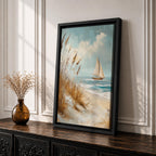 Sailboat Nautical Wall Art Beach Ocean Seascape Coastal Nature Gift Living Room Home Decor