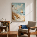 Sailboat Nautical Wall Art Beach Ocean Seascape Coastal Nature Gift Living Room Home Decor