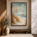 Sailboat Nautical Wall Art Beach Ocean Seascape Coastal Nature Gift Living Room Home Decor