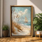 Sailboat Nautical Wall Art Beach Ocean Seascape Coastal Nature Gift Living Room Home Decor