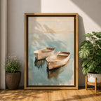 Row Boats Coastal Nautical Wall Art Dinghies Nature Seaside Gift Living Room Home Decor
