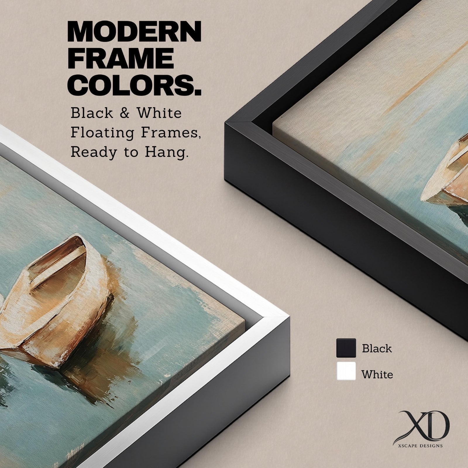 Row Boats Coastal Nautical Wall Art Dinghies Nature Seaside Gift Living Room Home Decor