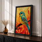 Perched Bird Wildlife Wall Art Garden Songbird Print Nature Gift Living Room Home Decor