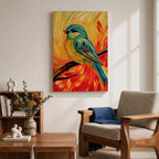 Perched Bird Wildlife Wall Art Garden Songbird Print Nature Gift Living Room Home Decor