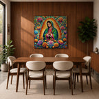 Our Lady of Guadalupe Wall Art Virgencita Framed Canvas Mexican Catholic Home Decor