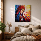 Virgin Mary Wall Art Madonna Framed Canvas Stained Glass Catholic Home Decor