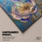 Peony Flower Wall Art Garden Peony Framed Canvas Gold Accent Floral Boho Home Decor