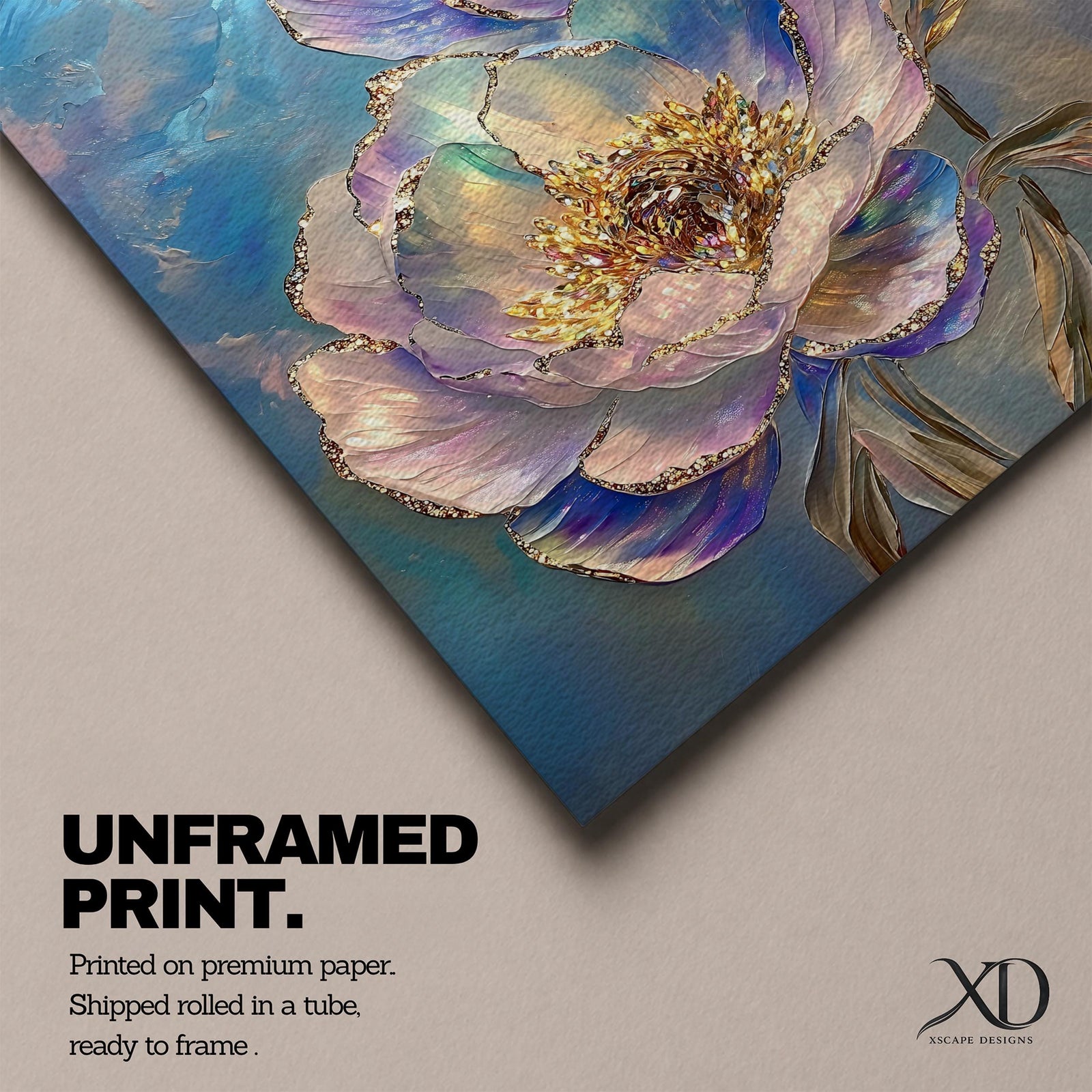 Peony Flower Wall Art Garden Peony Framed Canvas Gold Accent Floral Boho Home Decor