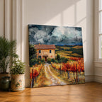 Tuscan Landscape Wall Art Italian Countryside Framed Canvas Tuscany Vineyard Rustic Home Decor