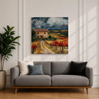 Tuscan Landscape Wall Art Italian Countryside Framed Canvas Tuscany Vineyard Rustic Home Decor