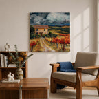Tuscan Landscape Wall Art Italian Countryside Framed Canvas Tuscany Vineyard Rustic Home Decor