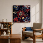 Dark Floral Wall Art Botanical Flowers Framed Canvas Moody Garden Boho Home Decor