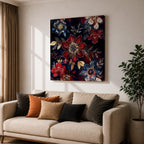 Dark Floral Wall Art Botanical Flowers Framed Canvas Moody Garden Boho Home Decor