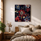 Dark Floral Wall Art Botanical Flowers Framed Canvas Moody Garden Boho Home Decor