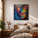 Butterfly Wall Art Rainbow Monarch Framed Canvas Boho Nature Colorful Animal Garden Decor