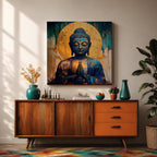 Buddha Wall Art Shakyamuni Framed Canvas Meditation Zen Impasto Buddhist Spiritual Decor