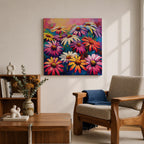 Gerbera Daisy Wall Art Colorful Garden Flowers Framed Canvas Boho Home Decor