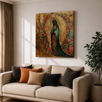 Our Lady of Guadalupe Wall Art La Morenita Framed Canvas Antique Catholic Home Decor