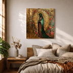 Our Lady of Guadalupe Wall Art La Morenita Framed Canvas Antique Catholic Home Decor