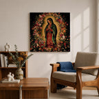 Our Lady of Guadalupe Wall Art La Morenita Framed Canvas Catholic Home Decor