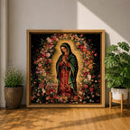 Our Lady of Guadalupe Wall Art La Morenita Framed Canvas Catholic Home Decor